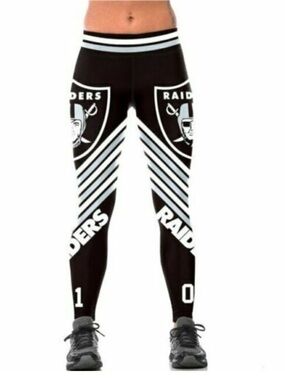 Raiders Black Graphic High-Waist Leggings